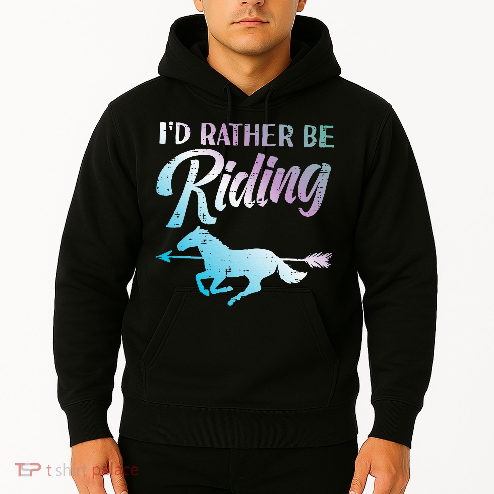 Id Rather Be Riding Horse Rider Equestrian Hoodie