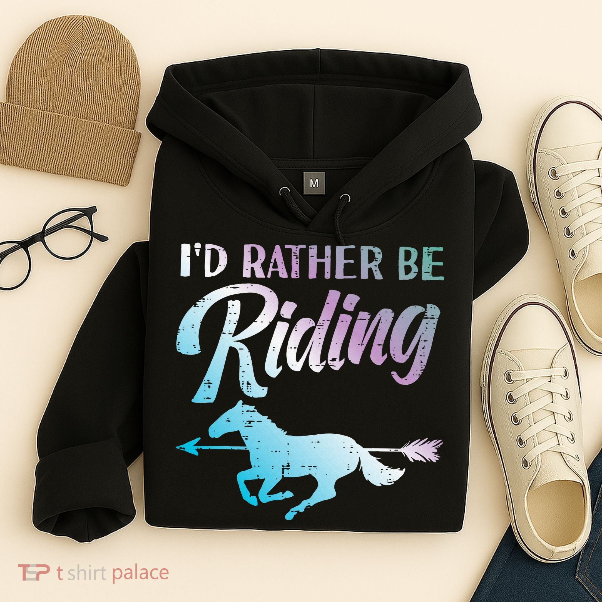 Id Rather Be Riding Horse Rider Equestrian Hoodie