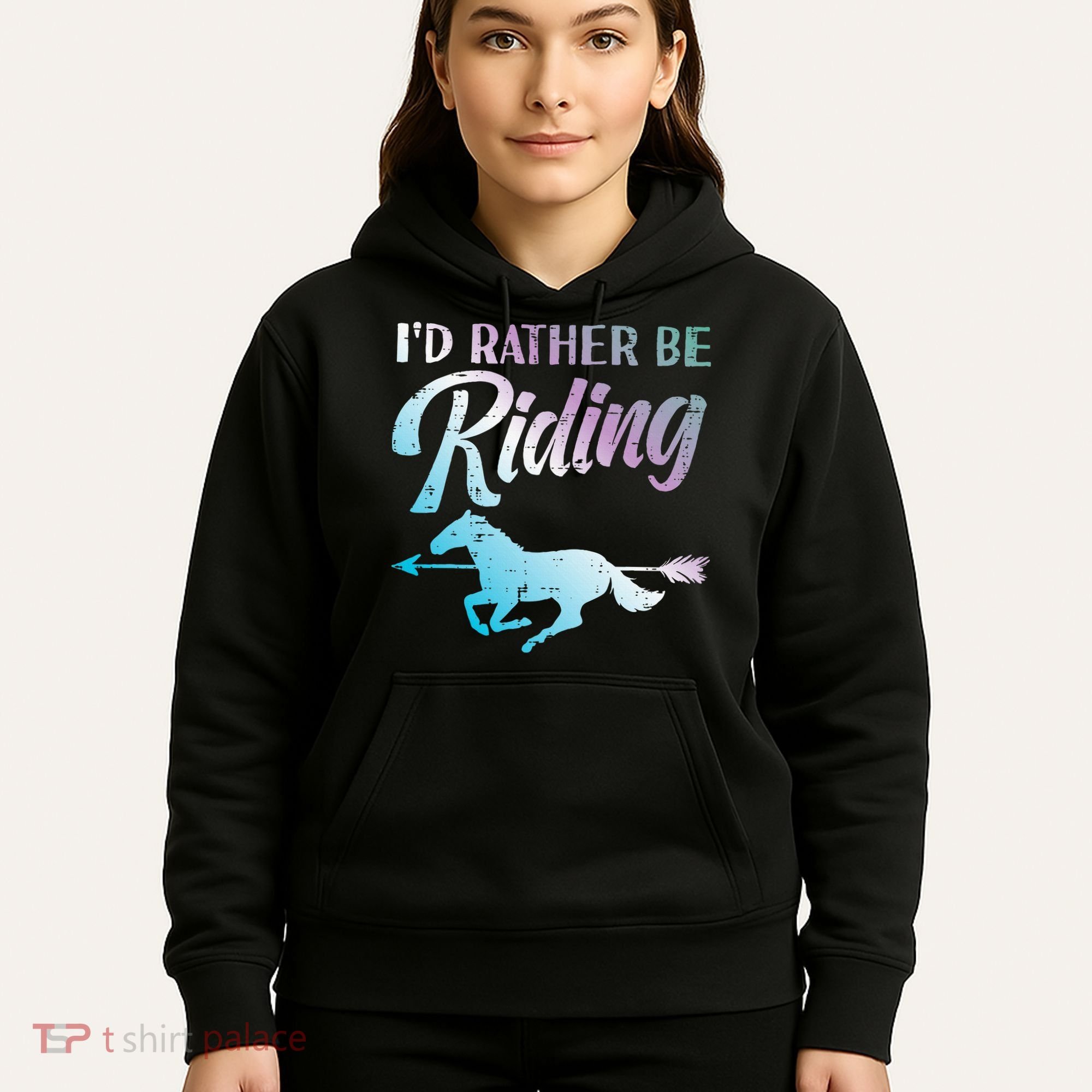Id Rather Be Riding Horse Rider Equestrian Hoodie