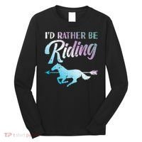 Id Rather Be Riding Horse Rider Equestrian Long Sleeve Shirt thumb 0