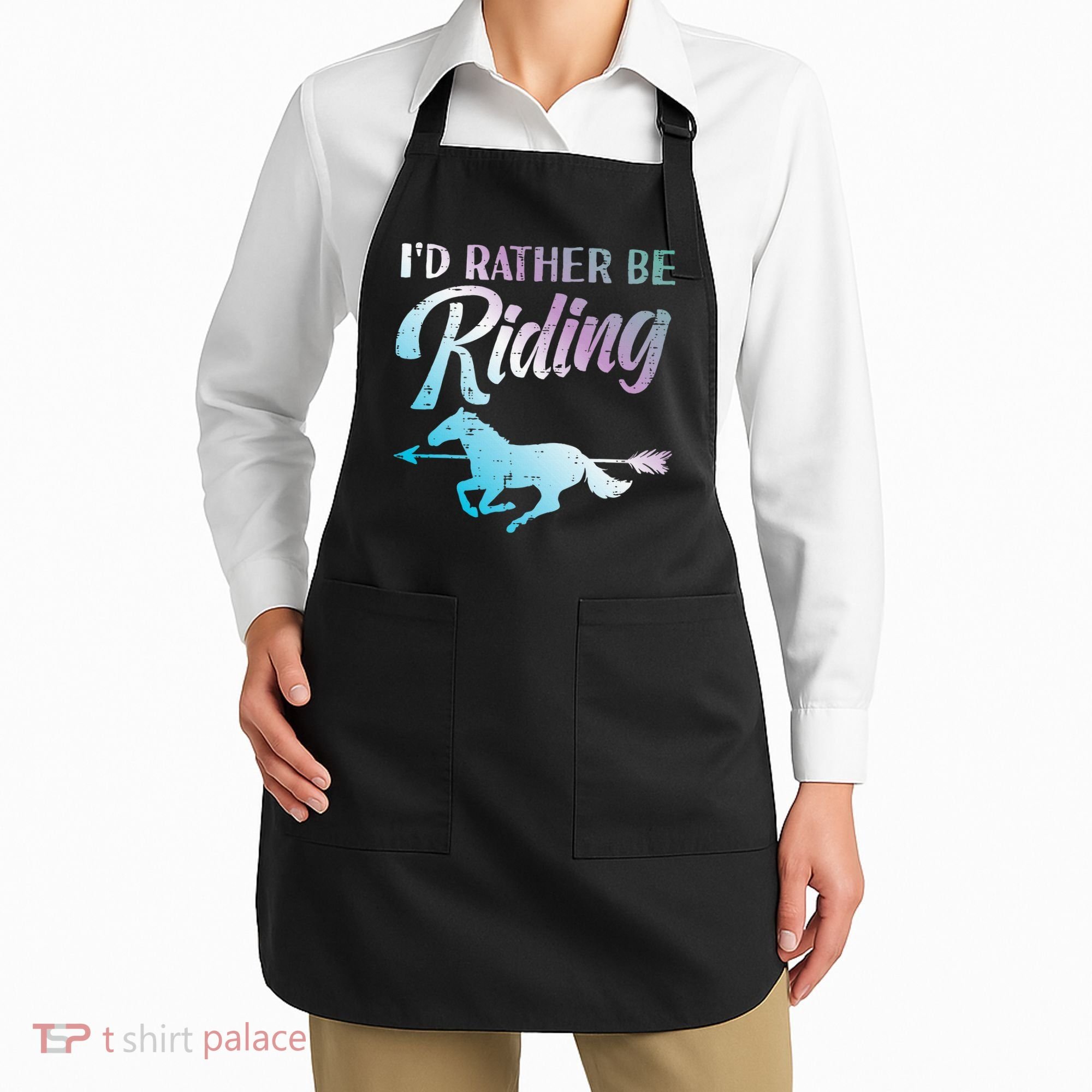 Id Rather Be Riding Horse Rider Equestrian Apron