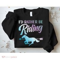 Id Rather Be Riding Horse Rider Equestrian Sweatshirt thumb 2