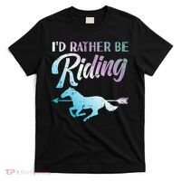 Id Rather Be Riding Horse Rider Equestrian T-Shirt thumb 0