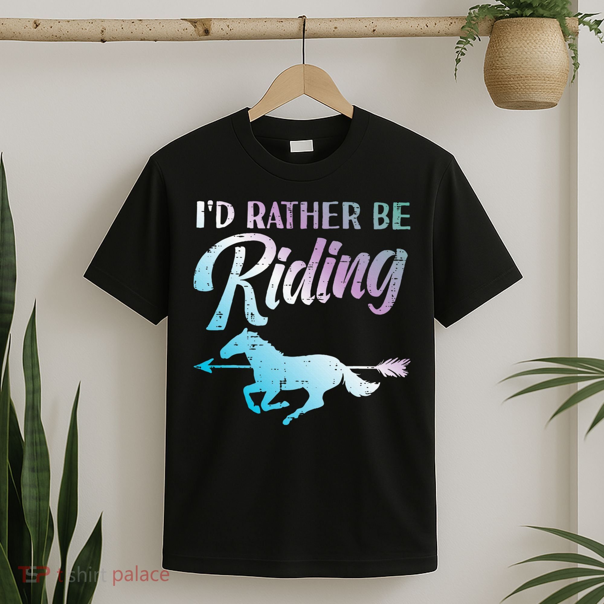 Id Rather Be Riding Horse Rider Equestrian T-Shirt