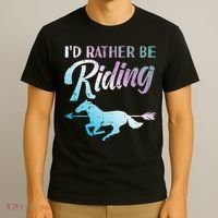 Id Rather Be Riding Horse Rider Equestrian T-Shirt thumb 3
