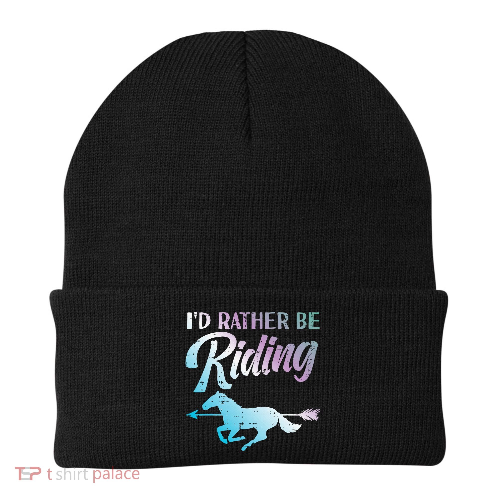 Id Rather Be Riding Horse Rider Equestrian Beanie