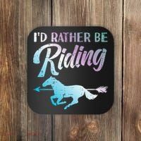 Id Rather Be Riding Horse Rider Equestrian Coaster thumb 0