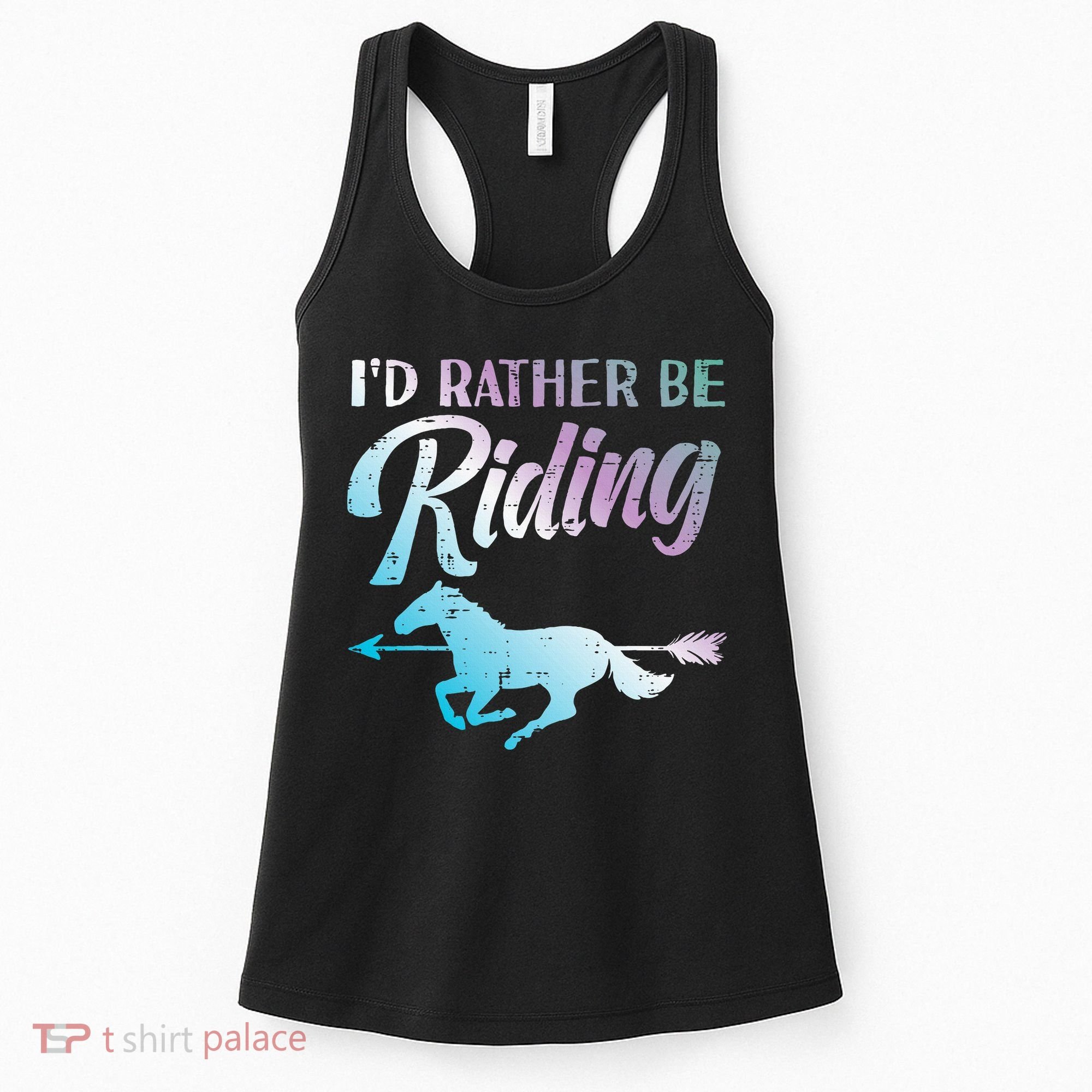 Id Rather Be Riding Horse Rider Equestrian Women's Tank Top