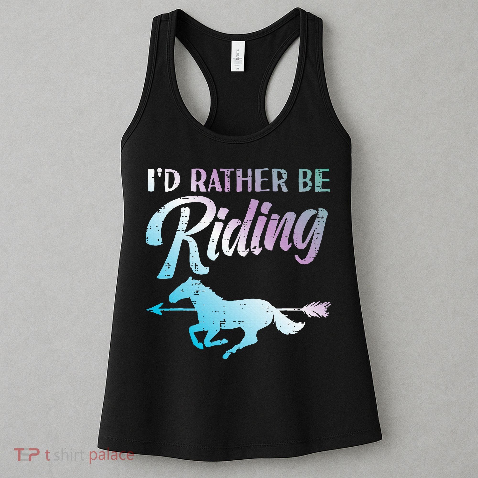 Id Rather Be Riding Horse Rider Equestrian Women's Tank Top