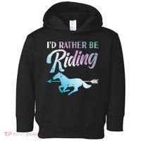 Id Rather Be Riding Horse Rider Equestrian Toddler Hoodie thumb 0