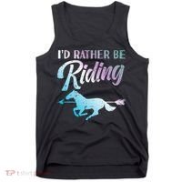 Id Rather Be Riding Horse Rider Equestrian Tank Top thumb 0