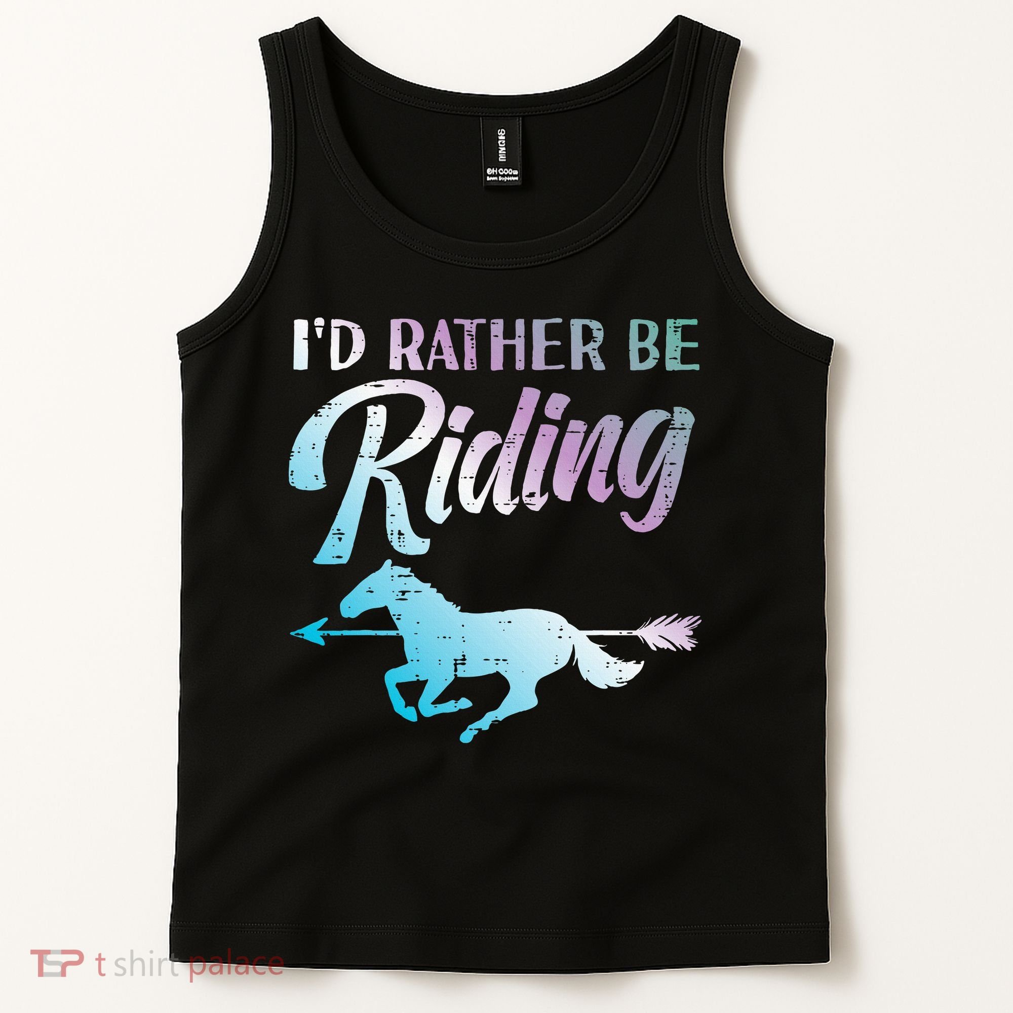 Id Rather Be Riding Horse Rider Equestrian Tank Top