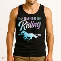 Id Rather Be Riding Horse Rider Equestrian Tank Top thumb 3