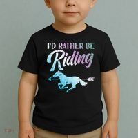 Id Rather Be Riding Horse Rider Equestrian Toddler T-Shirt thumb 2