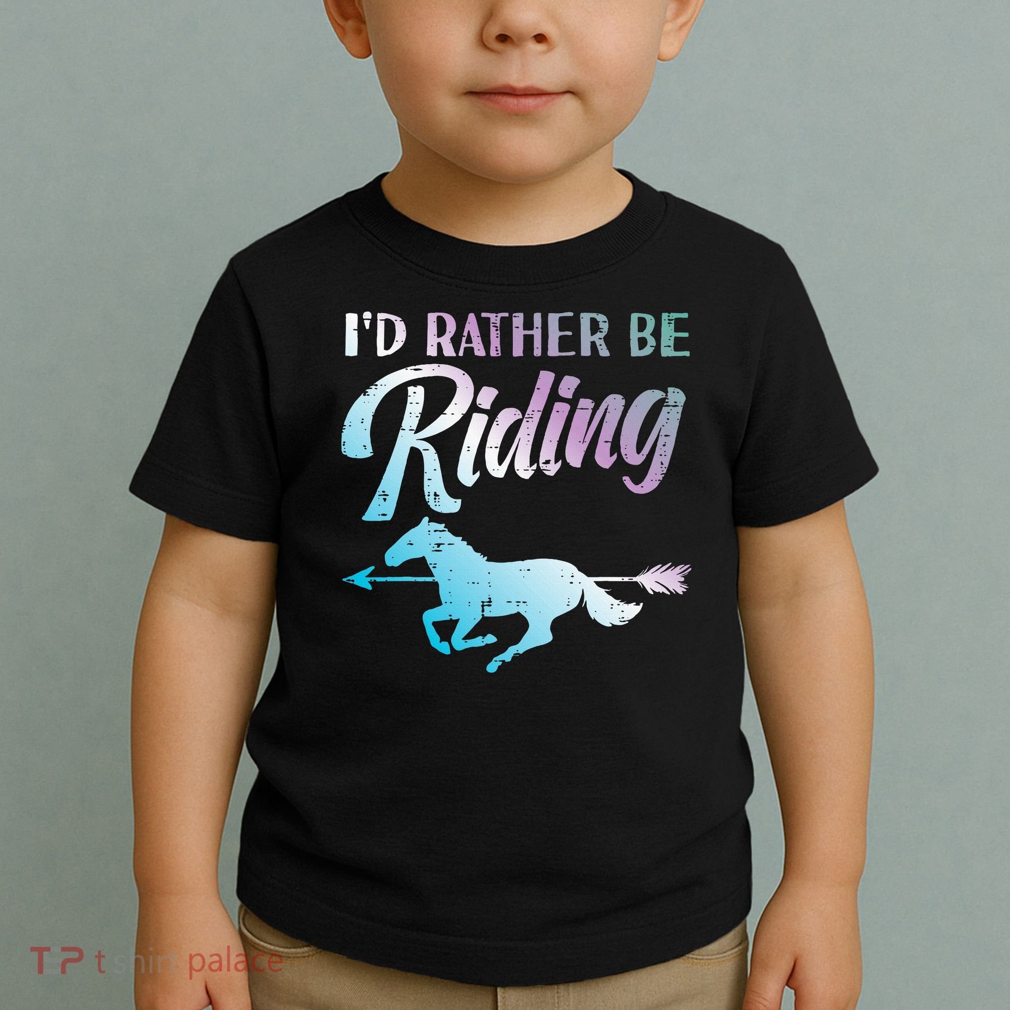 Id Rather Be Riding Horse Rider Equestrian Toddler T-Shirt