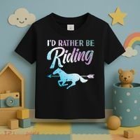 Id Rather Be Riding Horse Rider Equestrian Toddler T-Shirt thumb 3