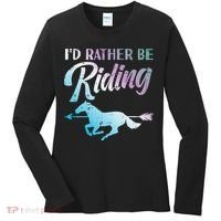 Id Rather Be Riding Horse Rider Equestrian Women's Long Sleeve Shirt thumb 0