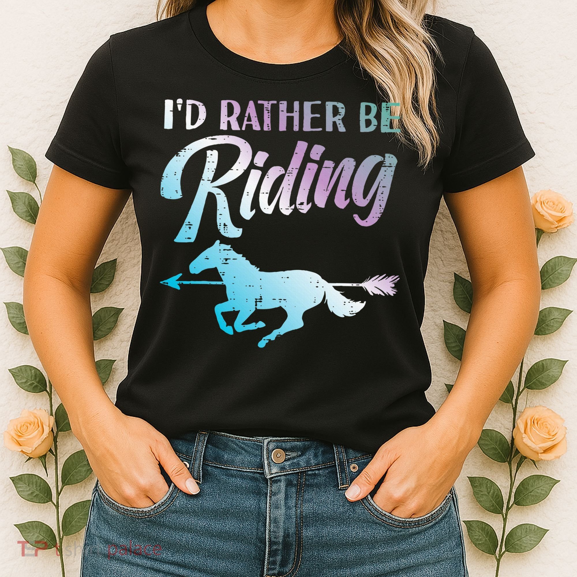 Id Rather Be Riding Horse Rider Equestrian Women's T-Shirt