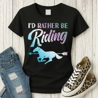 Id Rather Be Riding Horse Rider Equestrian Women's T-Shirt thumb 3