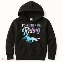 Id Rather Be Riding Horse Rider Equestrian Kids Hoodie thumb 0