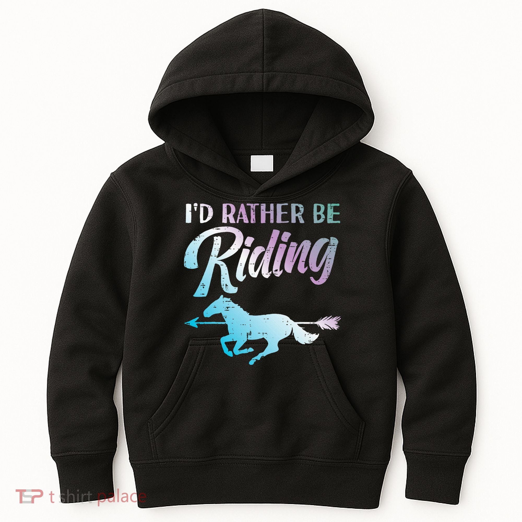 Id Rather Be Riding Horse Rider Equestrian Kids Hoodie
