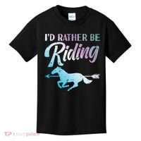 Id Rather Be Riding Horse Rider Equestrian Kids T-Shirt thumb 0