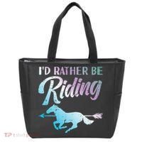 Id Rather Be Riding Horse Rider Equestrian Tote Bag thumb 0