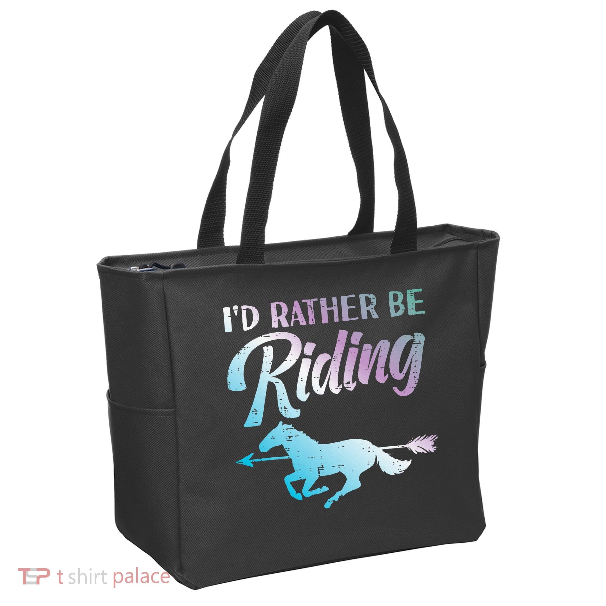 Id Rather Be Riding Horse Rider Equestrian Tote Bag