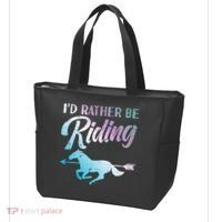 Id Rather Be Riding Horse Rider Equestrian Tote Bag thumb 3