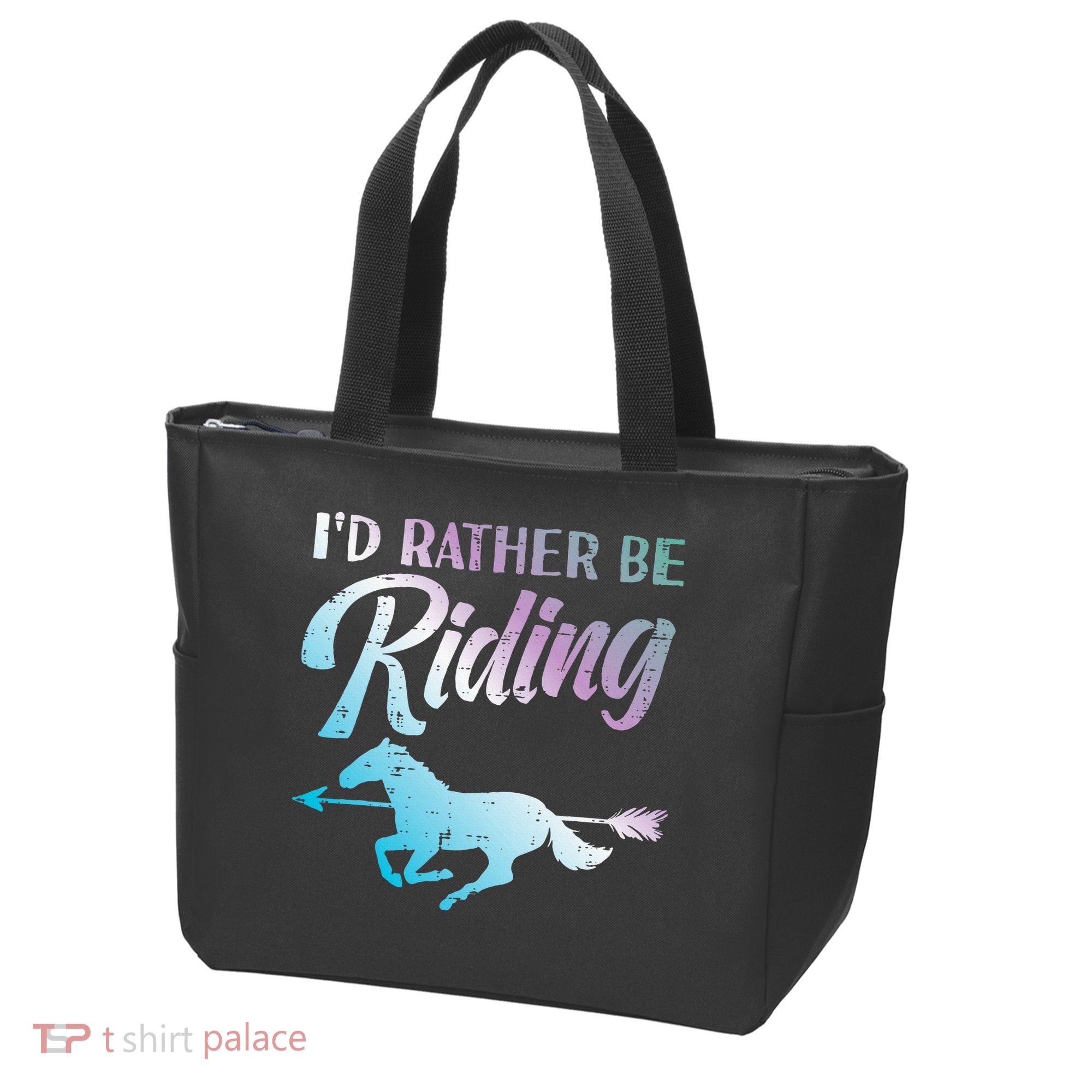 Id Rather Be Riding Horse Rider Equestrian Tote Bag