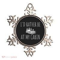 I'd Rather Be At My Cabin Mountain Life Ornament thumb 0