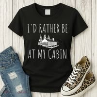 I'd Rather Be At My Cabin Mountain Life Women's T-Shirt thumb 3
