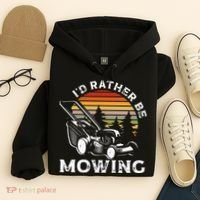 Id Rather Be Mowing Lawn Mowing Gardener Hoodie thumb 4