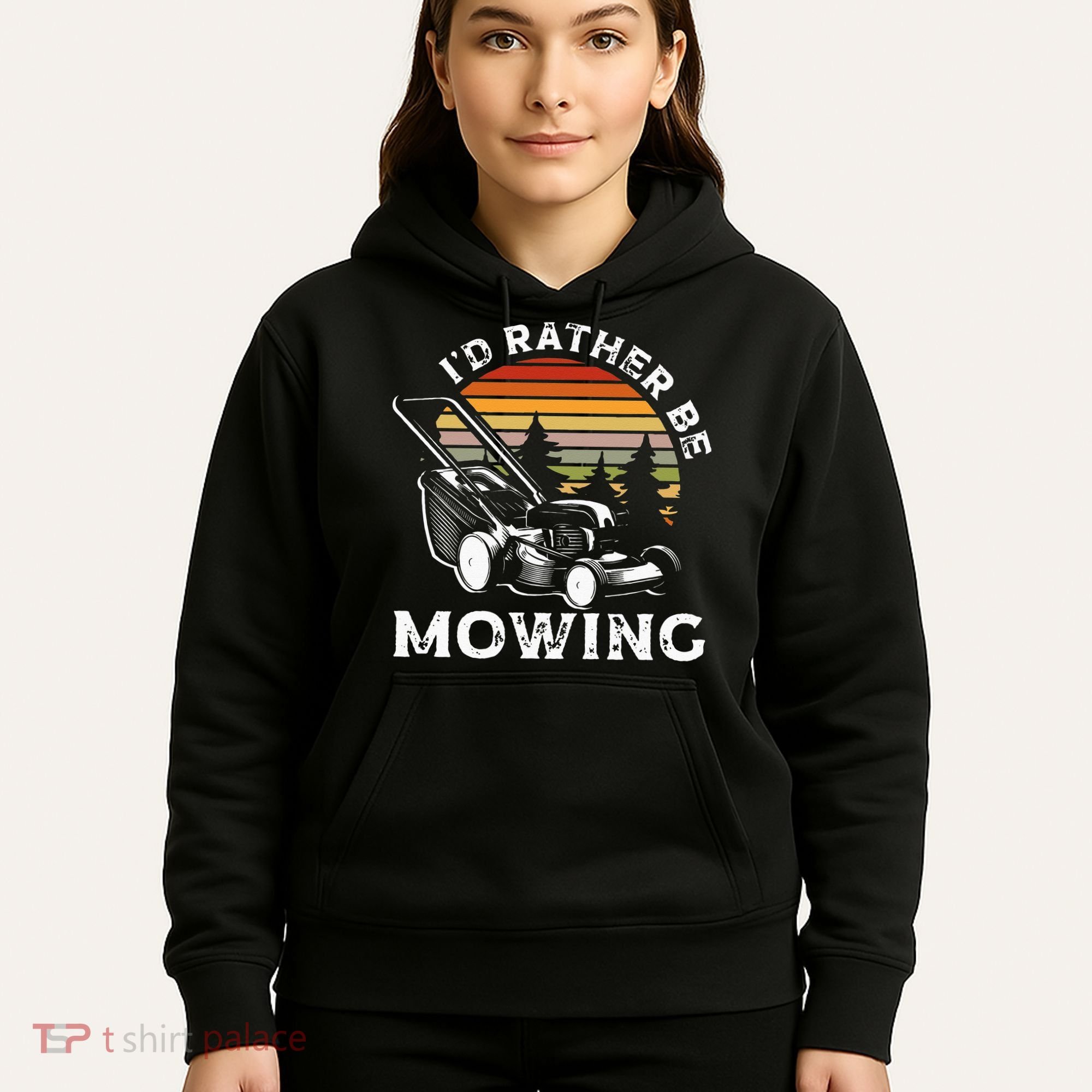 Id Rather Be Mowing Lawn Mowing Gardener Hoodie
