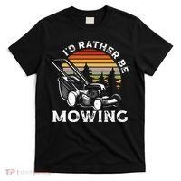 Id Rather Be Mowing Lawn Mowing Gardener T-Shirt thumb 0
