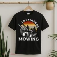 Id Rather Be Mowing Lawn Mowing Gardener T-Shirt thumb 2