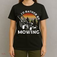 Id Rather Be Mowing Lawn Mowing Gardener T-Shirt thumb 4