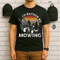 Id Rather Be Mowing Lawn Mowing Gardener T-Shirt thumb 6