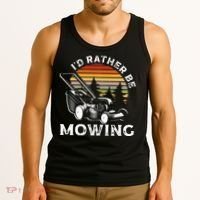 Id Rather Be Mowing Lawn Mowing Gardener Tank Top thumb 3