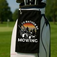Id Rather Be Mowing Lawn Mowing Gardener Golf Towel thumb 2