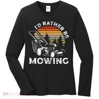 Id Rather Be Mowing Lawn Mowing Gardener Women's Long Sleeve Shirt thumb 0