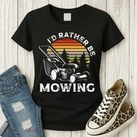 Id Rather Be Mowing Lawn Mowing Gardener Women's T-Shirt thumb 3