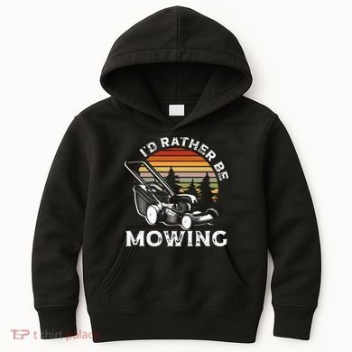 Id Rather Be Mowing Lawn Mowing Gardener Kids Hoodie