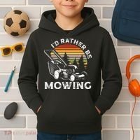 Id Rather Be Mowing Lawn Mowing Gardener Kids Hoodie thumb 2