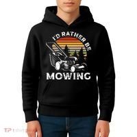 Id Rather Be Mowing Lawn Mowing Gardener Kids Hoodie thumb 4