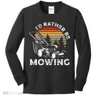 Id Rather Be Mowing Lawn Mowing Gardener Kids Long Sleeve Shirt thumb 0
