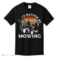 Id Rather Be Mowing Lawn Mowing Gardener Kids T-Shirt thumb 0