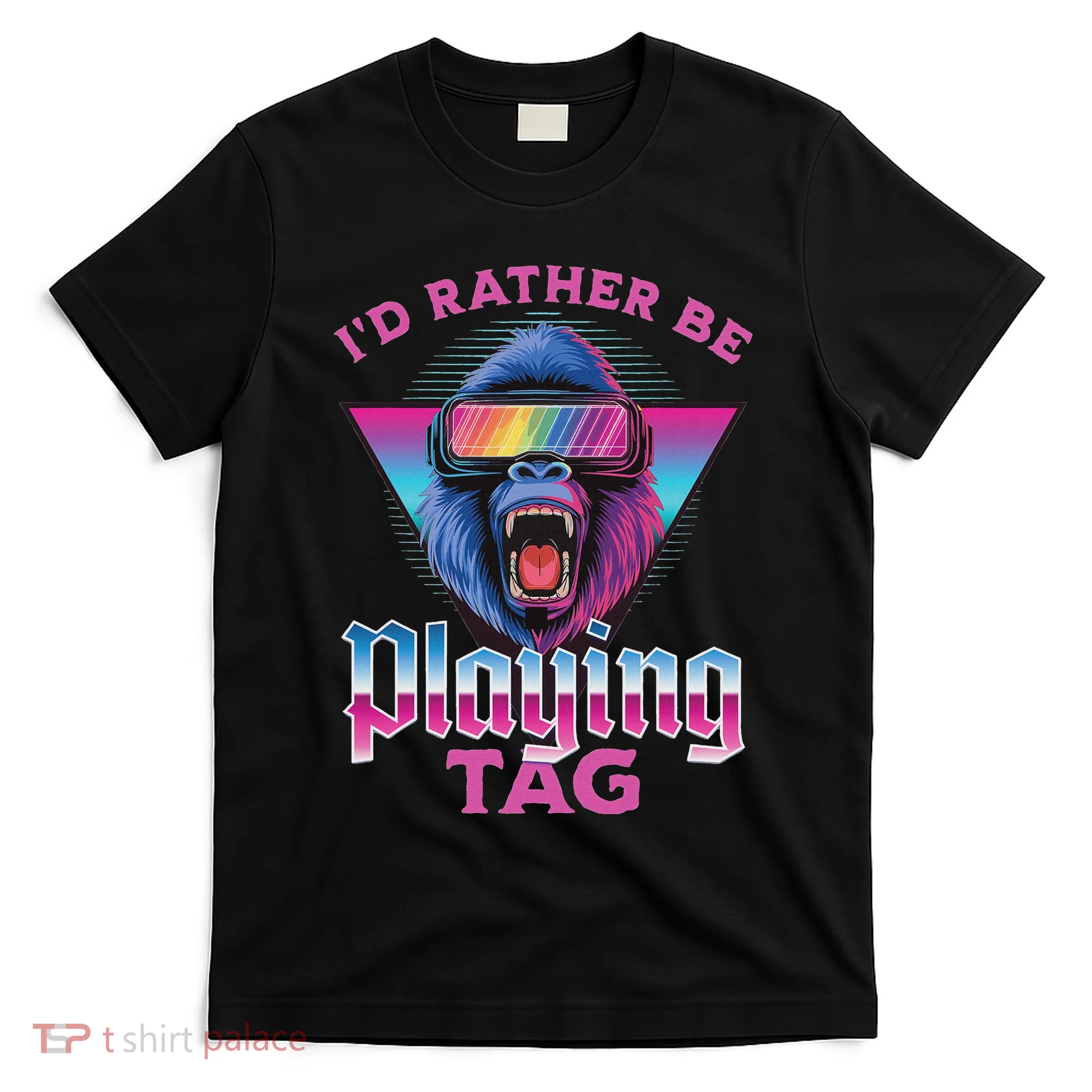 ID Rather Be Playing Tag Gorilla Vr Monke Gamer T-Shirt