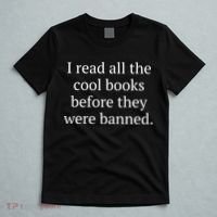 I Read Banned Books Cool Old Bibliophile T-Shirt thumb 5