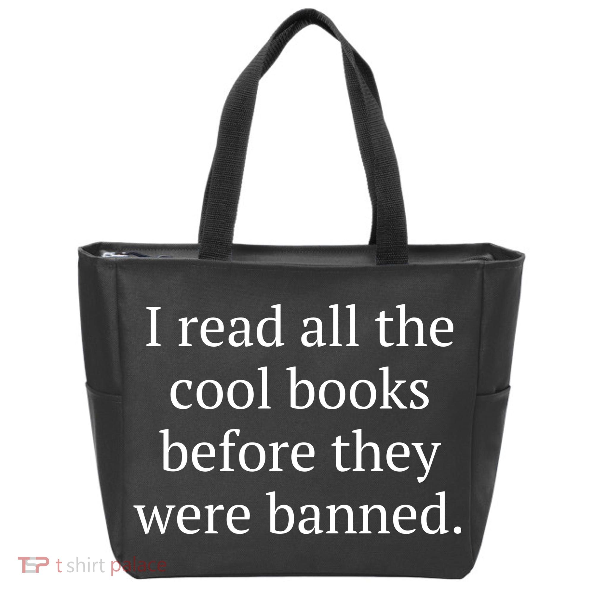 I Read Banned Books Cool Old Bibliophile Tote Bag